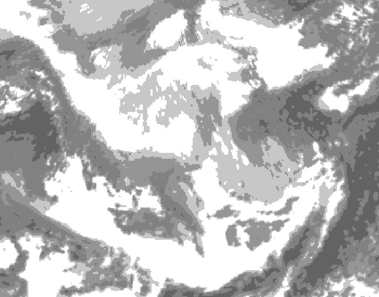 GDPS total cloud 210 hour forecast chart for Canada based on 2026/02/21 1200Z data