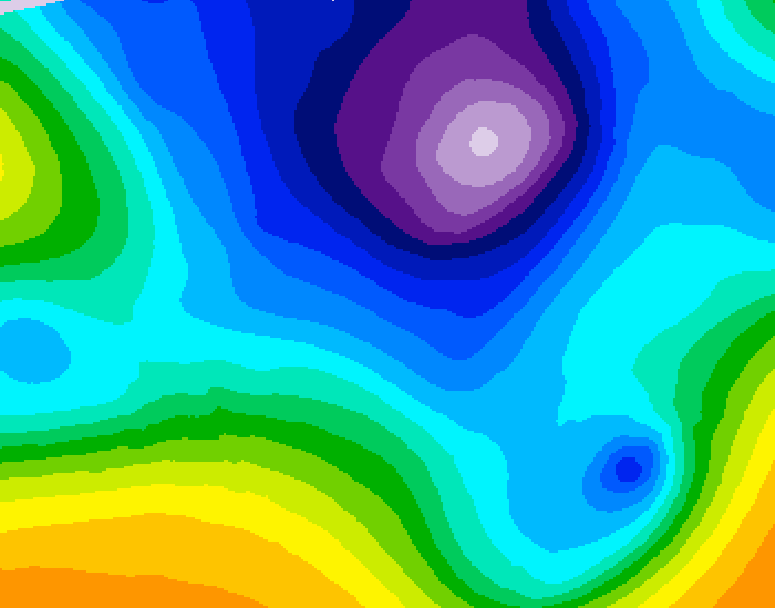 GDPS 500 millibar geopotential height 036 hour forecast chart for Canada based on 2026/02/22 0000Z data