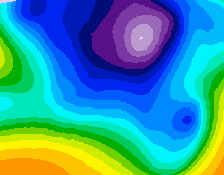 GDPS 500 millibar geopotential height 048 hour forecast chart for Canada based on 2026/02/22 0000Z data