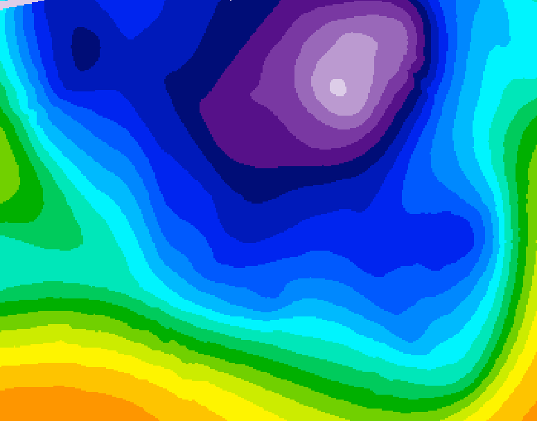 GDPS 500 millibar geopotential height 060 hour forecast chart for Canada based on 2026/02/22 0000Z data