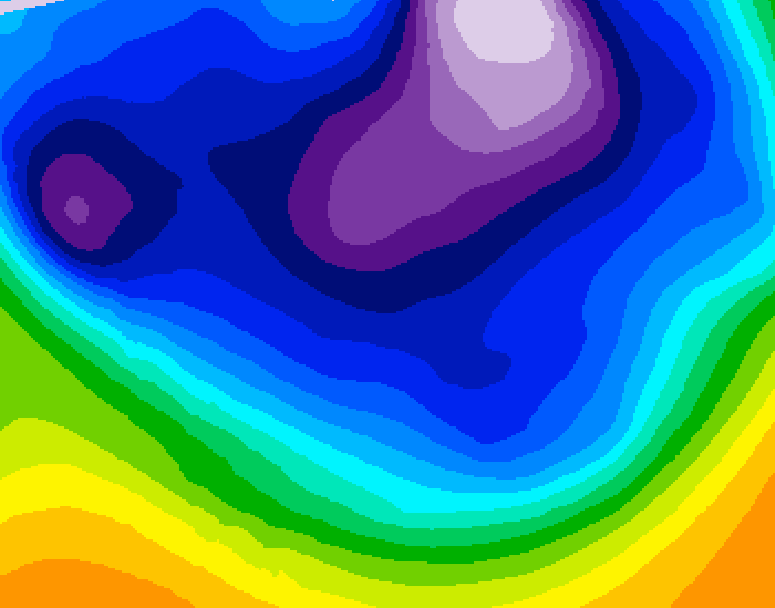 GDPS 500 millibar geopotential height 096 hour forecast chart for Canada based on 2026/02/22 0000Z data