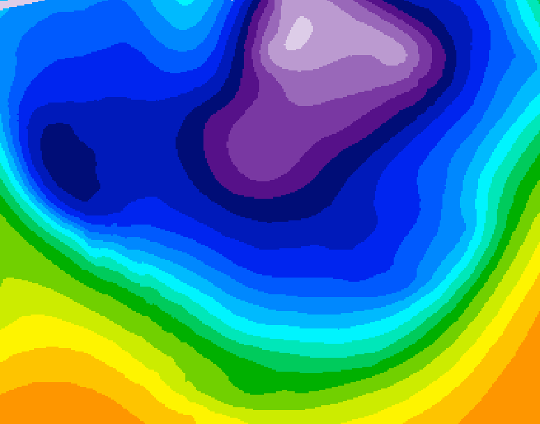 GDPS 500 millibar geopotential height 108 hour forecast chart for Canada based on 2026/02/22 0000Z data
