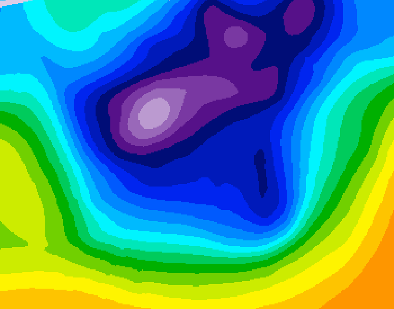 GDPS 500 millibar geopotential height 180 hour forecast chart for Canada based on 2026/02/22 0000Z data