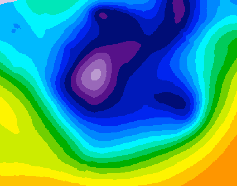 GDPS 500 millibar geopotential height 192 hour forecast chart for Canada based on 2026/02/22 0000Z data