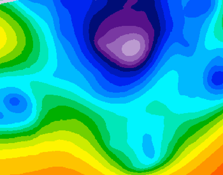 GDPS 500 millibar geopotential height 006 hour forecast chart for Canada based on 2026/02/22 1200Z data