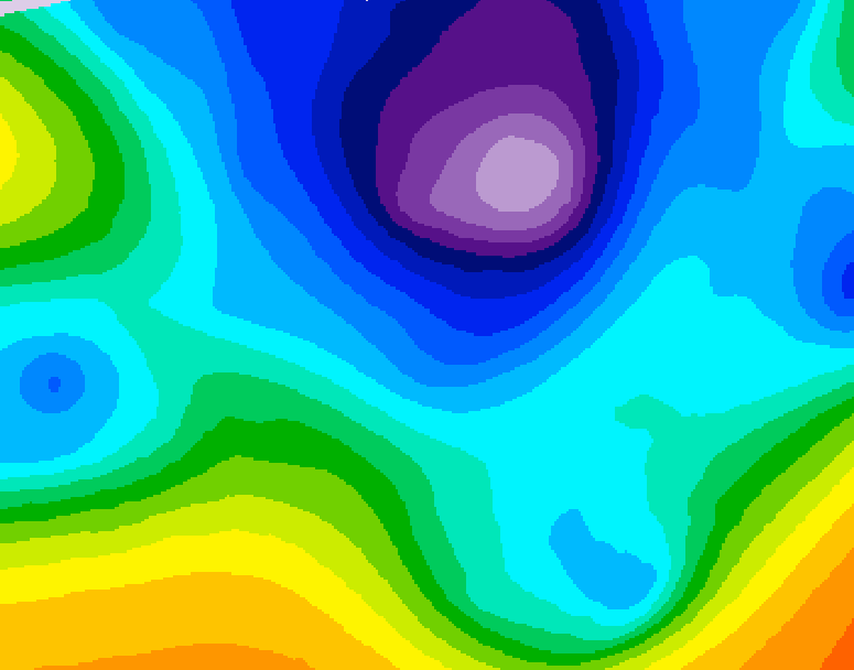 GDPS 500 millibar geopotential height 012 hour forecast chart for Canada based on 2026/02/22 1200Z data