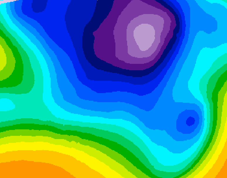 GDPS 500 millibar geopotential height 036 hour forecast chart for Canada based on 2026/02/22 1200Z data