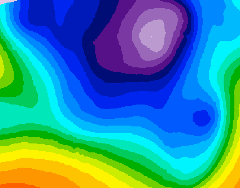 GDPS 500 millibar geopotential height 042 hour forecast chart for Canada based on 2026/02/22 1200Z data