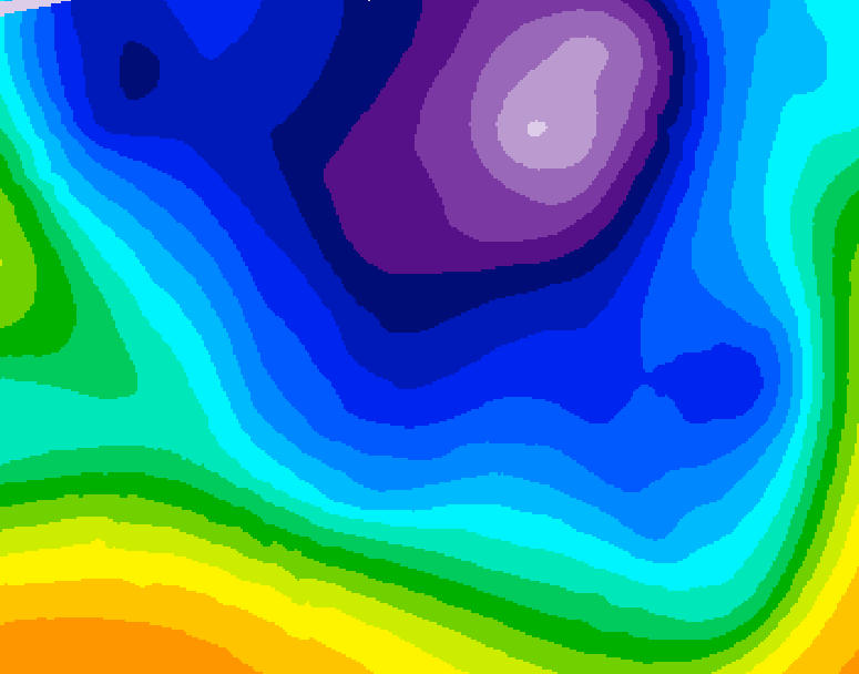 GDPS 500 millibar geopotential height 048 hour forecast chart for Canada based on 2026/02/22 1200Z data