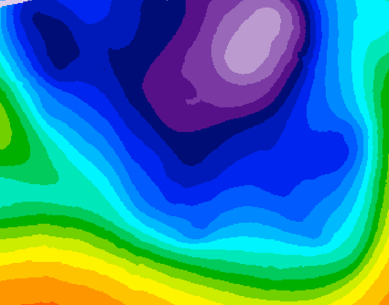 GDPS 500 millibar geopotential height 054 hour forecast chart for Canada based on 2026/02/22 1200Z data