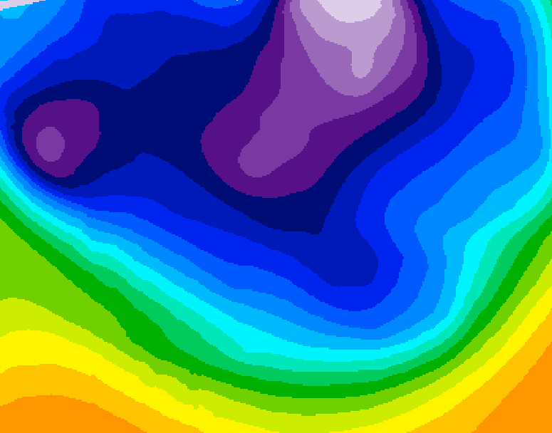 GDPS 500 millibar geopotential height 084 hour forecast chart for Canada based on 2026/02/22 1200Z data