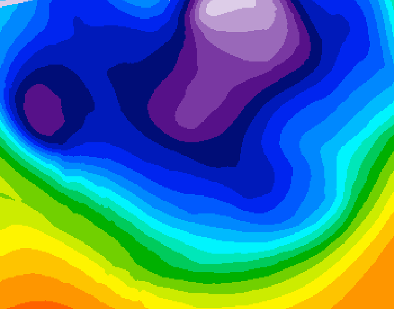GDPS 500 millibar geopotential height 090 hour forecast chart for Canada based on 2026/02/22 1200Z data