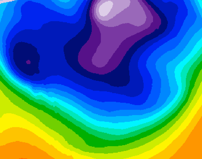 GDPS 500 millibar geopotential height 096 hour forecast chart for Canada based on 2026/02/22 1200Z data