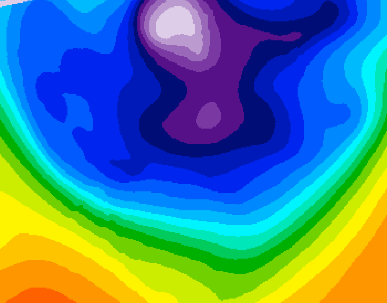 GDPS 500 millibar geopotential height 114 hour forecast chart for Canada based on 2026/02/22 1200Z data