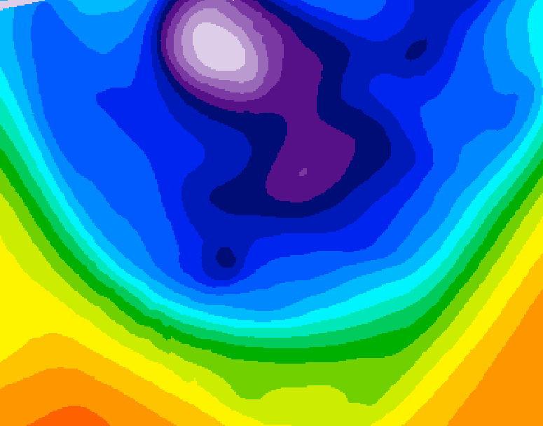 GDPS 500 millibar geopotential height 126 hour forecast chart for Canada based on 2026/02/22 1200Z data