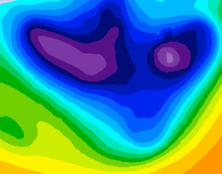 GDPS 500 millibar geopotential height 222 hour forecast chart for Canada based on 2026/02/22 1200Z data