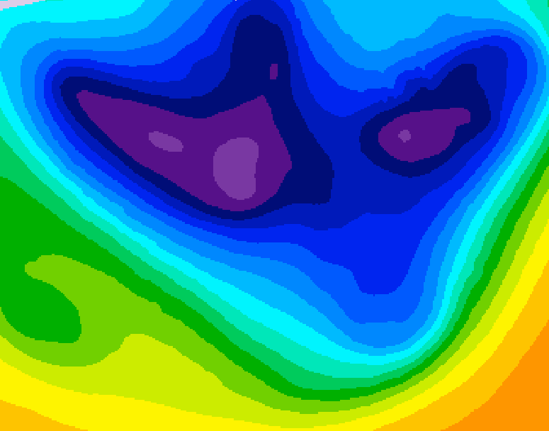 GDPS 500 millibar geopotential height 228 hour forecast chart for Canada based on 2026/02/22 1200Z data