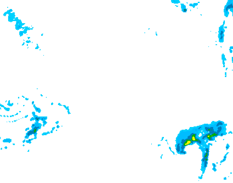 GDPS precipitation 018 hour forecast chart for Canada based on 2026/02/22 1200Z data