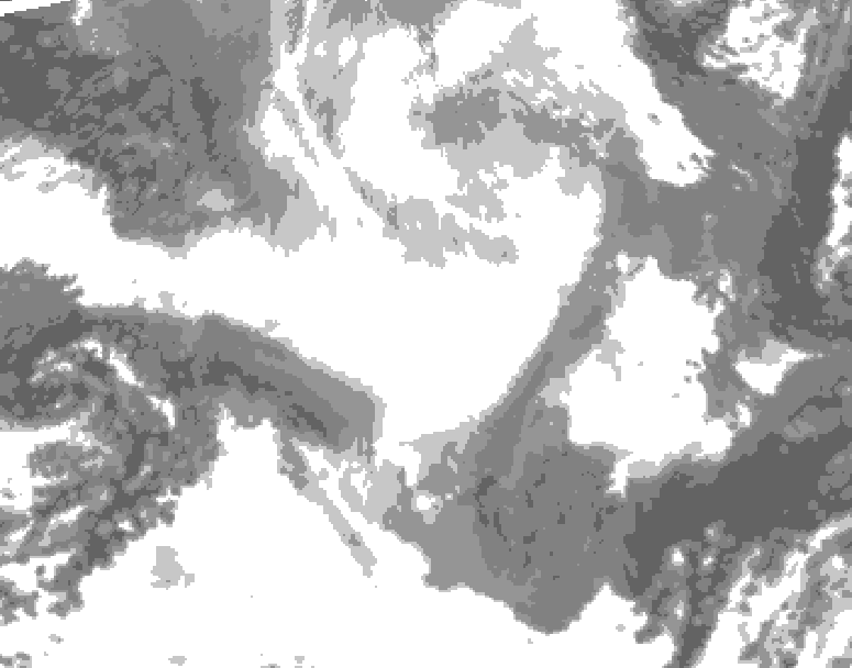 GDPS total cloud 024 hour forecast chart for Canada based on 2026/02/22 0000Z data