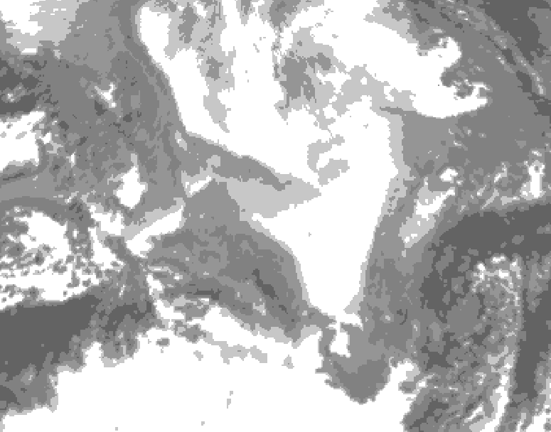 GDPS total cloud 048 hour forecast chart for Canada based on 2026/02/22 0000Z data