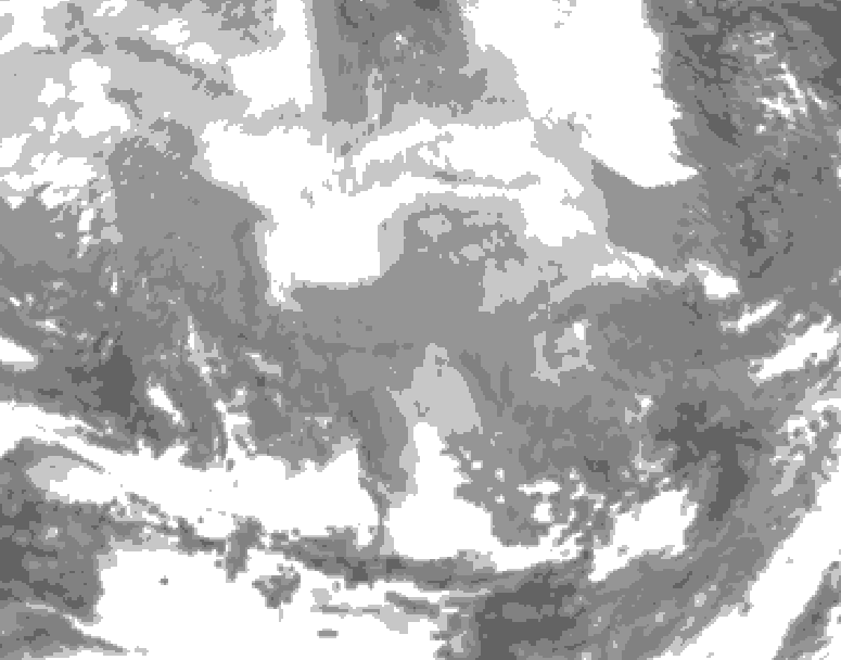 GDPS total cloud 096 hour forecast chart for Canada based on 2026/02/22 0000Z data