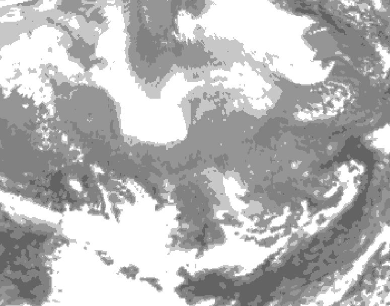 GDPS total cloud 108 hour forecast chart for Canada based on 2026/02/22 0000Z data