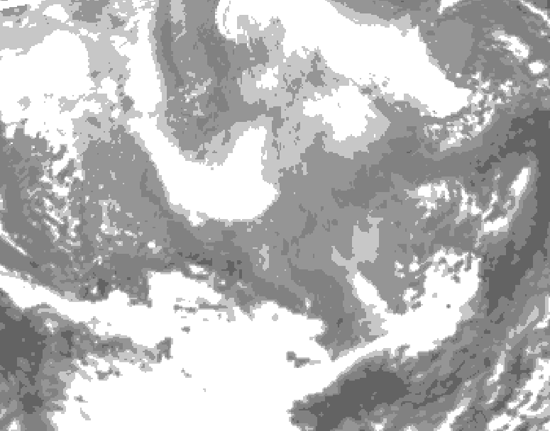 GDPS total cloud 120 hour forecast chart for Canada based on 2026/02/22 0000Z data