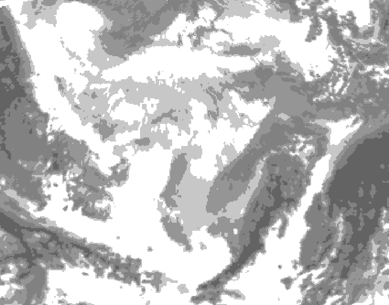 GDPS total cloud 168 hour forecast chart for Canada based on 2026/02/22 0000Z data