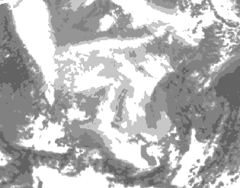 GDPS total cloud 180 hour forecast chart for Canada based on 2026/02/22 0000Z data