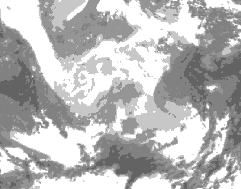 GDPS total cloud 192 hour forecast chart for Canada based on 2026/02/22 0000Z data
