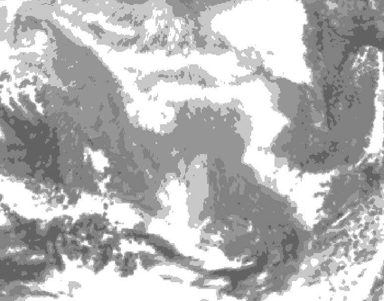 GDPS total cloud 072 hour forecast chart for Canada based on 2026/02/22 1200Z data
