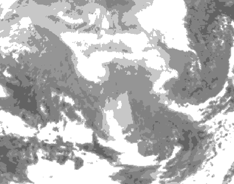 GDPS total cloud 078 hour forecast chart for Canada based on 2026/02/22 1200Z data