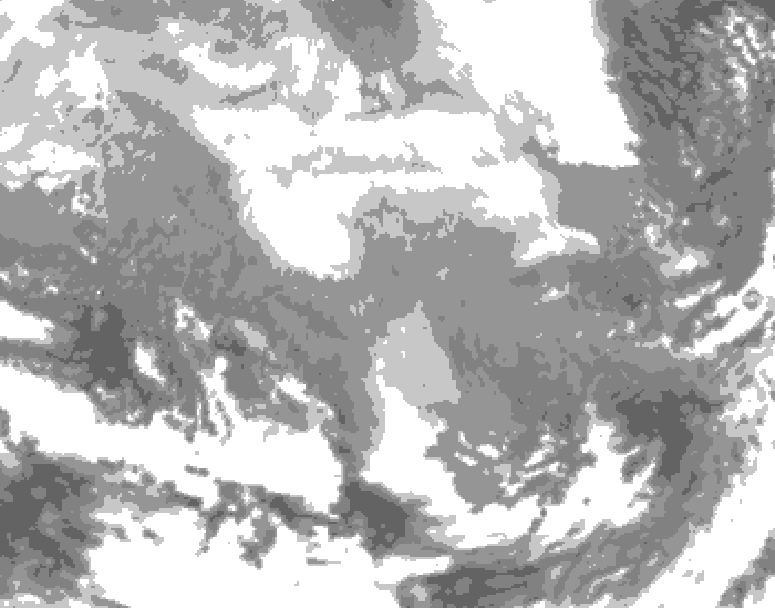 GDPS total cloud 084 hour forecast chart for Canada based on 2026/02/22 1200Z data