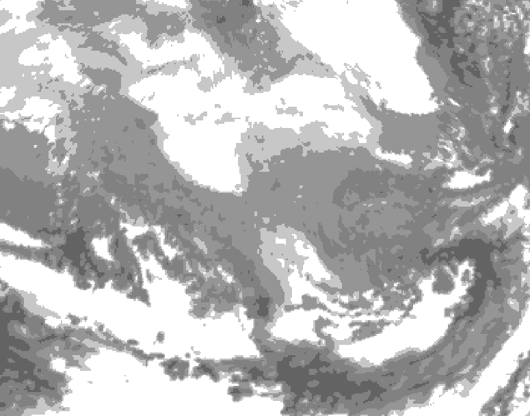 GDPS total cloud 090 hour forecast chart for Canada based on 2026/02/22 1200Z data
