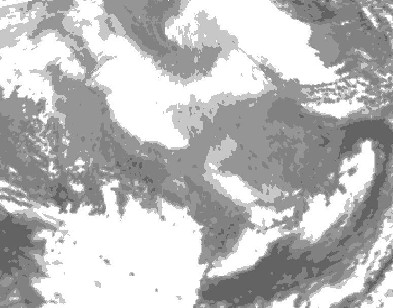 GDPS total cloud 102 hour forecast chart for Canada based on 2026/02/22 1200Z data