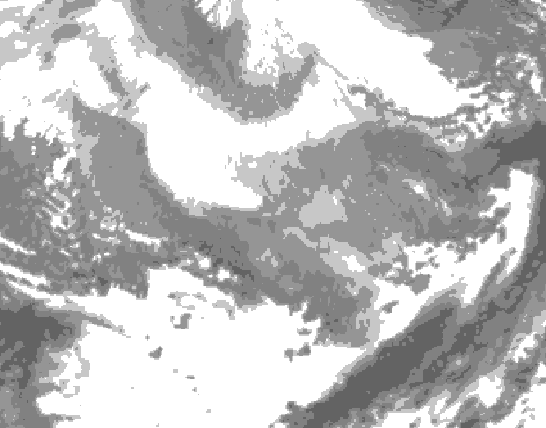 GDPS total cloud 108 hour forecast chart for Canada based on 2026/02/22 1200Z data