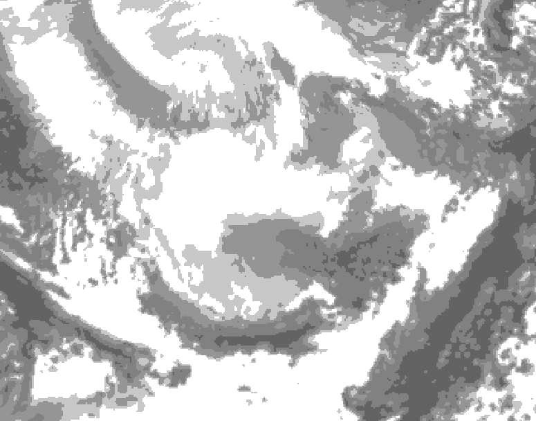 GDPS total cloud 144 hour forecast chart for Canada based on 2026/02/22 1200Z data