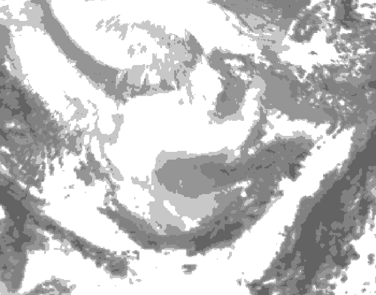 GDPS total cloud 150 hour forecast chart for Canada based on 2026/02/22 1200Z data