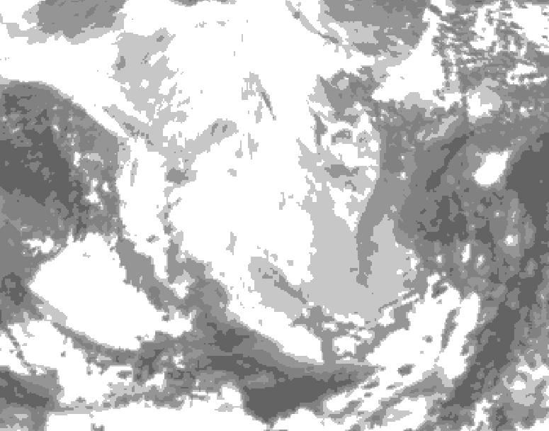GDPS total cloud 180 hour forecast chart for Canada based on 2026/02/22 1200Z data
