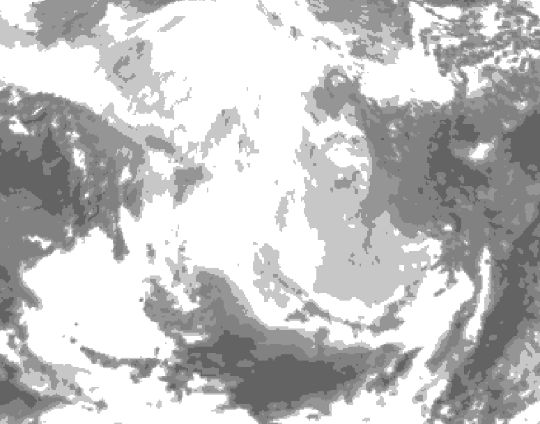 GDPS total cloud 186 hour forecast chart for Canada based on 2026/02/22 1200Z data