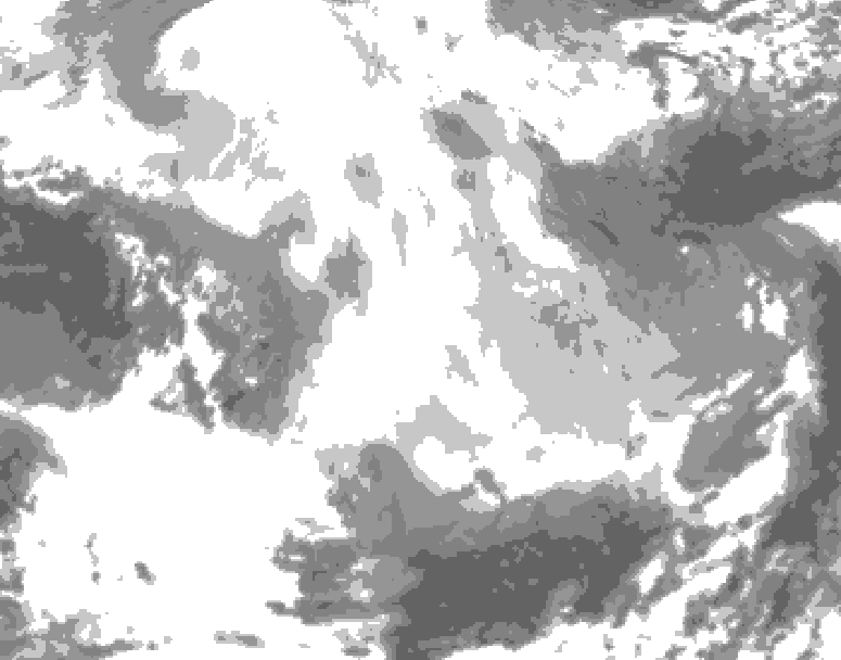GDPS total cloud 198 hour forecast chart for Canada based on 2026/02/22 1200Z data