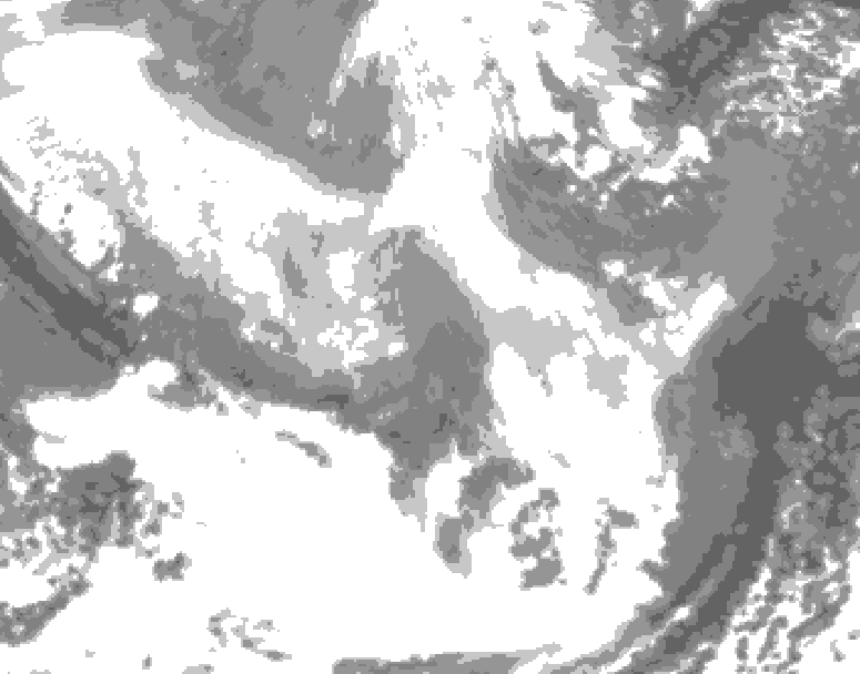 GDPS total cloud 234 hour forecast chart for Canada based on 2026/02/22 1200Z data