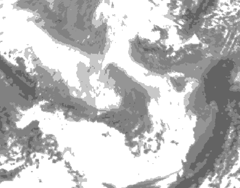 GDPS total cloud 240 hour forecast chart for Canada based on 2026/02/22 1200Z data