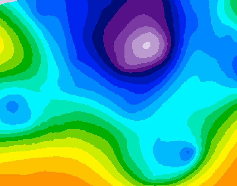 GDPS 500 millibar geopotential height 006 hour forecast chart for Canada based on 2026/02/23 0000Z data