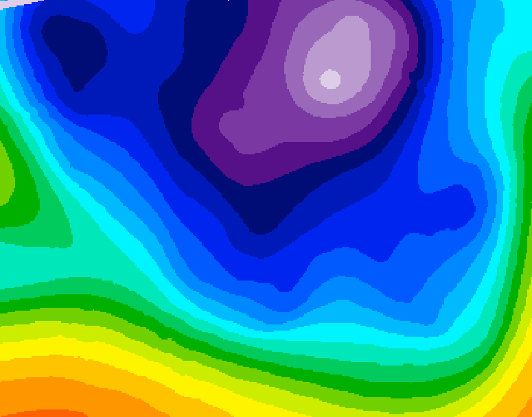 GDPS 500 millibar geopotential height 042 hour forecast chart for Canada based on 2026/02/23 0000Z data