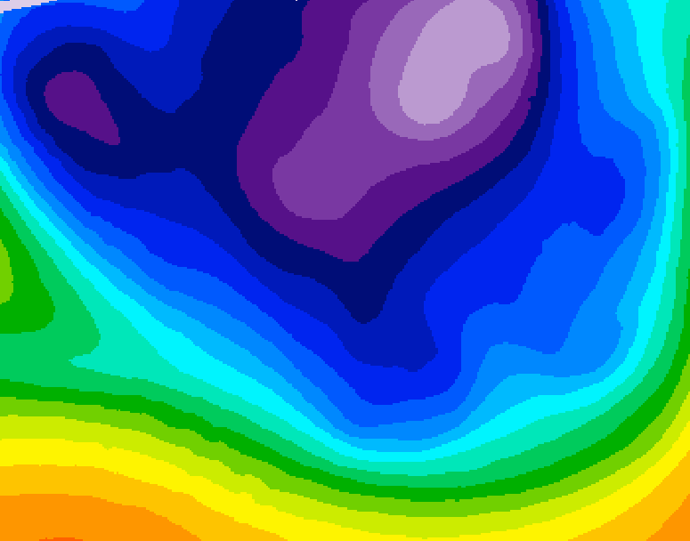 GDPS 500 millibar geopotential height 054 hour forecast chart for Canada based on 2026/02/23 0000Z data