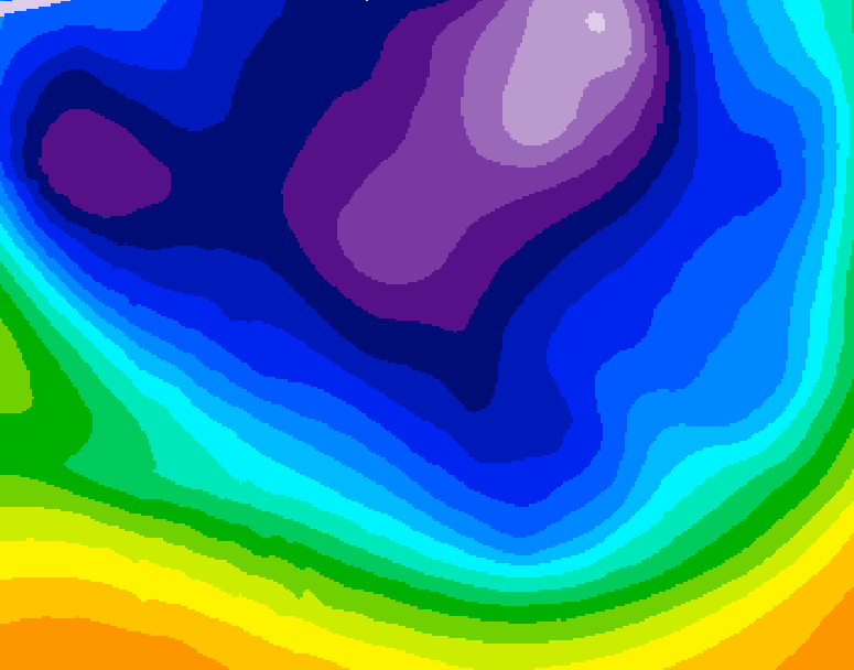 GDPS 500 millibar geopotential height 060 hour forecast chart for Canada based on 2026/02/23 0000Z data