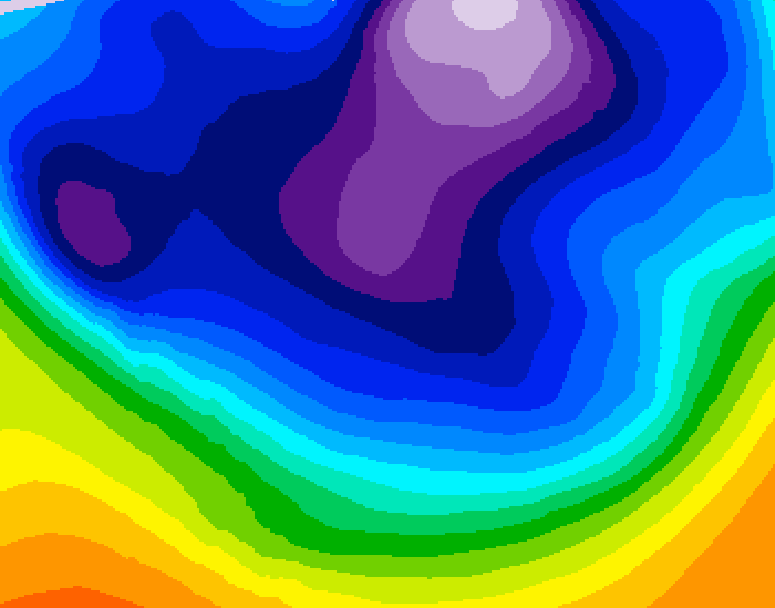 GDPS 500 millibar geopotential height 078 hour forecast chart for Canada based on 2026/02/23 0000Z data