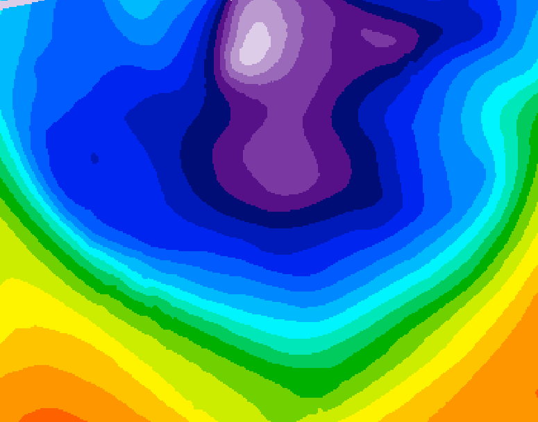 GDPS 500 millibar geopotential height 096 hour forecast chart for Canada based on 2026/02/23 0000Z data