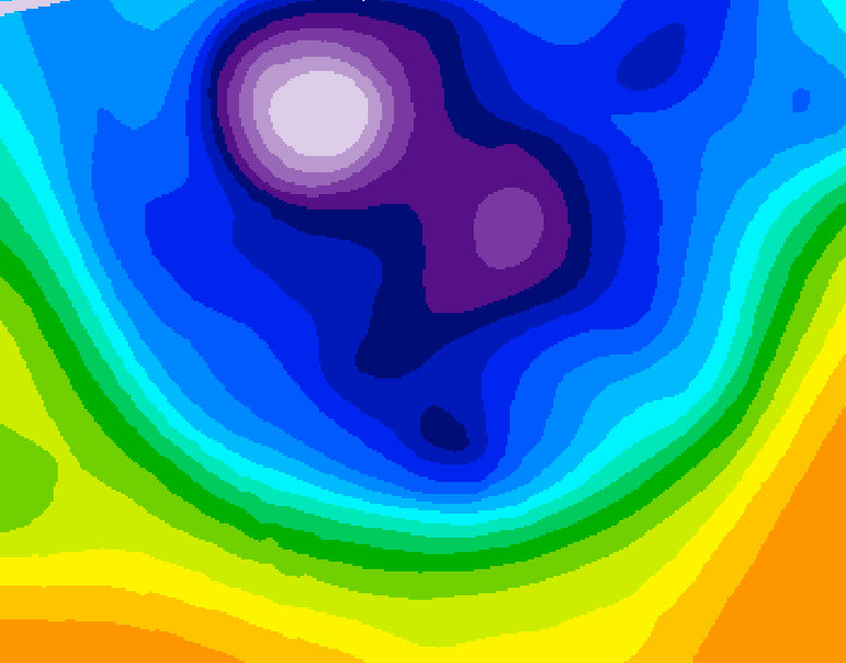 GDPS 500 millibar geopotential height 126 hour forecast chart for Canada based on 2026/02/23 0000Z data